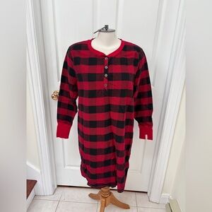Women's Red and Black Plaid Nightshirt